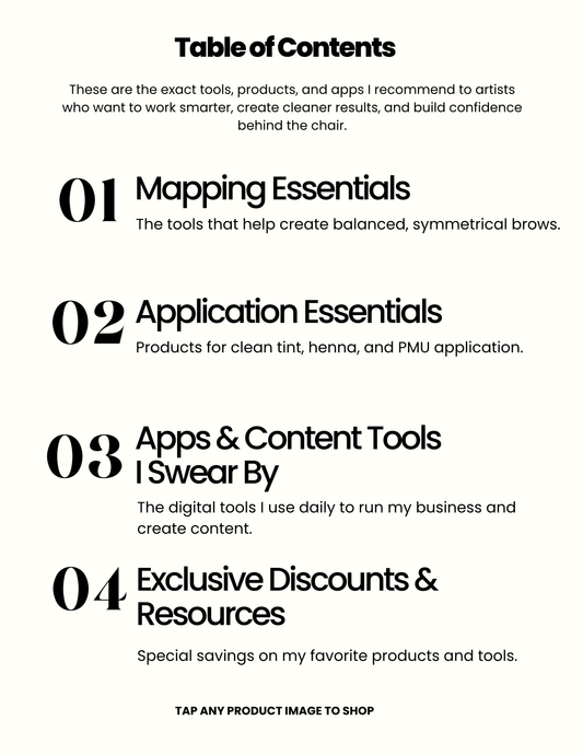 Brow Artist Checklist